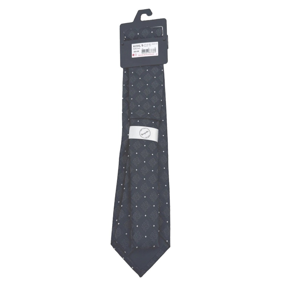 Bespoke Necktie Mens Black Diamond Dot Geometric Woven Formal Business Classic - Picture 4 of 7